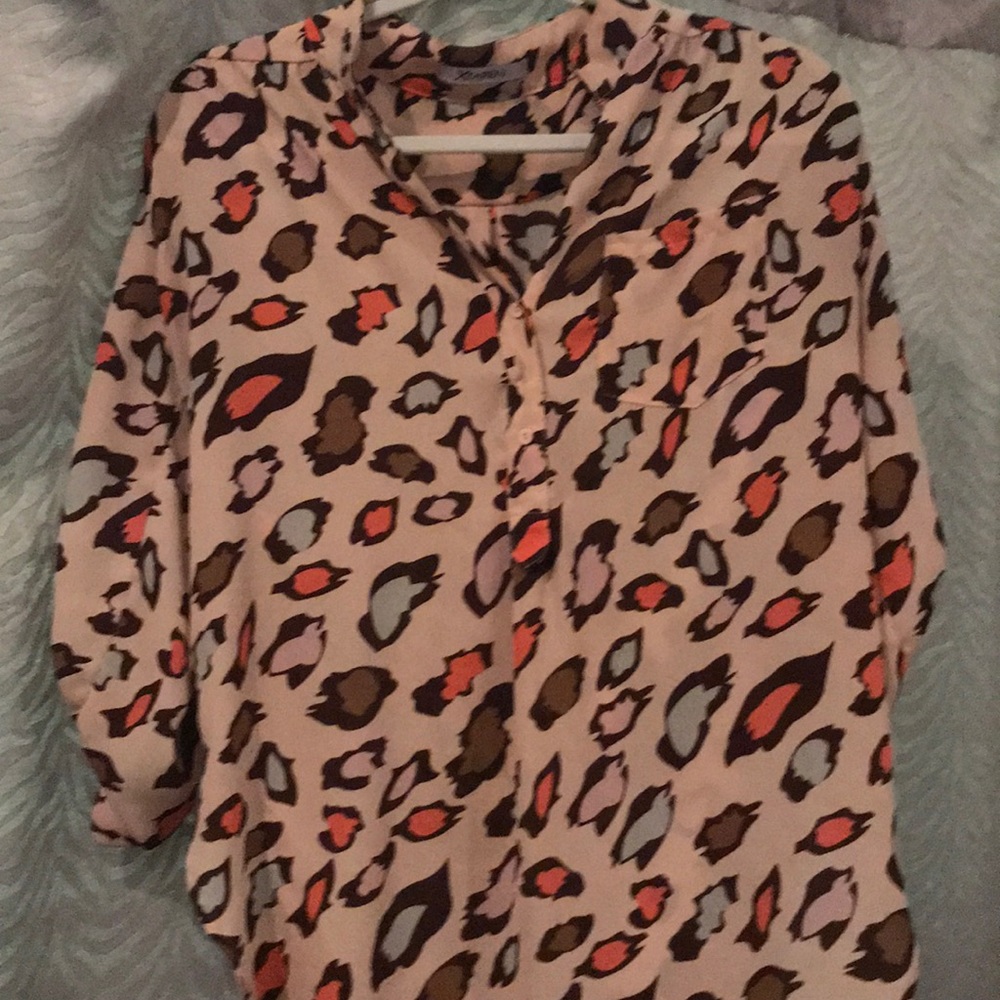 Leopard button down blouse